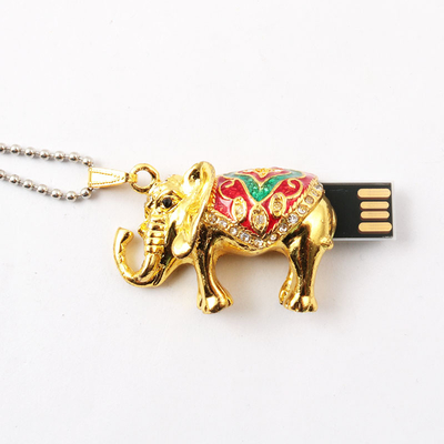 مجوهرات الفيل على شكل كريستال محرك أقراص USB مختبئة داخل الذاكرة 64GB