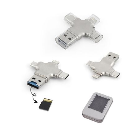 4 في One Type C OTG USB ذاكرة بياناتs 2.0 3.0 30MB / S لهاتف ذكري المظهر
