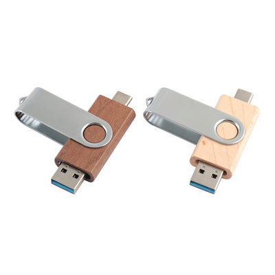 محرك أقراص فلاش USB خشبي طبيعي 2.0 3.0 مع نوع C + USB A أشكال جديدة سرعة سريعة