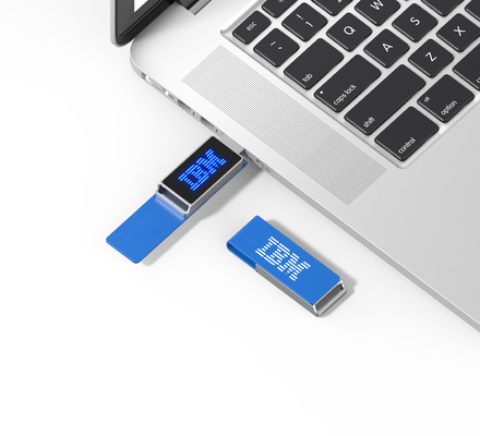 مع الحفرة LED شعار الجلد USB Stick 2.0 3.0 64GB 128GB 256GB 30MB / S