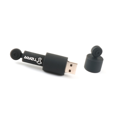 تشفير البيانات المستديرة محركات فلاش USB مخصصة PVC / مواد السيليكون