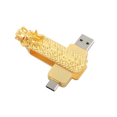 محرك فليش ذو شكل تنين من نوع C و USB مع قراءة سريعة وكتابة 3.0 usb