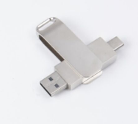فضي غير لامع USB 3.0 مع النوع C كلا منفذ USB محرك فلاش للهاتف والكمبيوتر يمكن أن يتوافق مع 256 جيجا بايت 512 جيجا بايت 1 تيرابايت