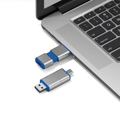 يمكن لجميع محركات أقراص فلاش USB H2 USB + النوع C التي تم تمريرها شعار OEM جسم USB واحد