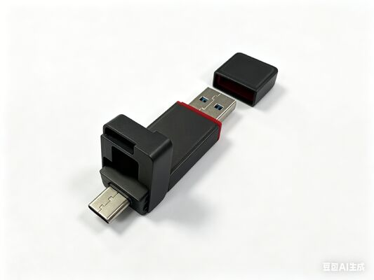 محرك أقراص فلاش USB معدني باللون الأسود مع منفذ من النوع C يتوافق مع طلب العميل ويمكن لجسم معدني شعار الليزر