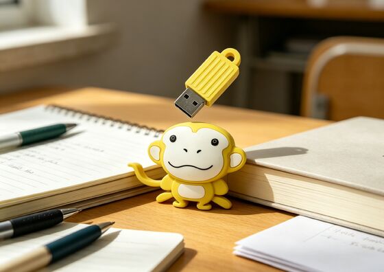 محرك أقراص فلاش USB مخصص على شكل قرد PVC يتميز بخيار تشفير البيانات للتسويق والوصول الآمن للبيانات