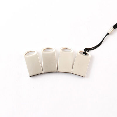 معدن USB مع حلقة مفاتيح معدنية محرك فلاش USB شعار ليزر اتبع التصميم المخصص