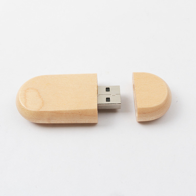 عصا USB خشبية مخصصة من خشب القيقب بطول 128 جيجابايت 60 مم