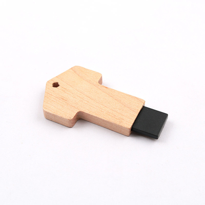 محرك فلاش USB الخشبي من خشب القيقب على شكل مفتاح قراءة سريعة 64 جيجابايت و 128 جيجابايت و 256 جيجابايت