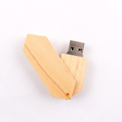 محرك أقراص فلاش USB خشبي ملتوي 180 درجة 2.0 و USB 3.0 شعار النقش 50-100 ميجابايت / ثانية