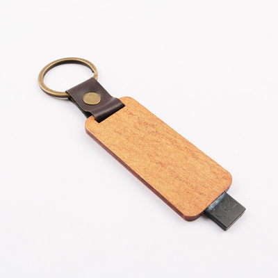 جلد خشبي النقش شعار هدية محرك فلاش USB 80 ميجابايت / ثانية المعيار الأوروبي