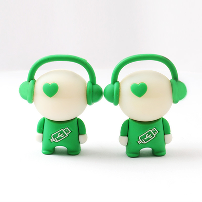 2.0 3.0 PVC Cartoon Usb ذاكرة بيانات 16G 64G شهادة FCC للذاكرة الكاملة