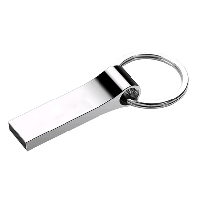 ODM 32GB 64GB 128GB فضي معدن محرك Usb ذاكرة كاملة مع سلسلة مفاتيح