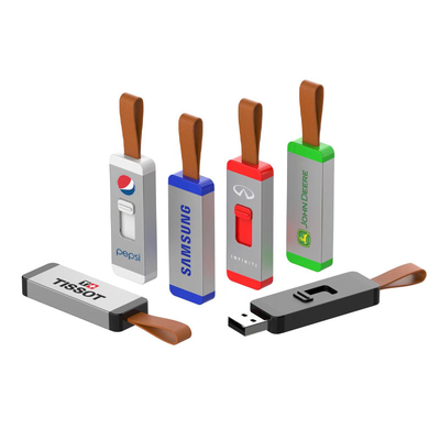 ODM Leather Usb Flash Drive طباعة الشعار 4G سرعة قراءة 20 ميجابايت / ثانية