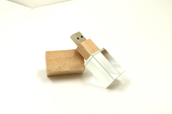 كاب خشبي Crystal USB Stick 32 جيجا بايت 64 جيجا بايت 128 جيجا بايت محركات أقراص فلاش 15 ميجا بايت / ثانية