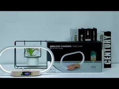 مواد قابلة لإعادة التدوير شاحن لاسلكي شاحن خشبي شاحن سريع مع ساعة و ضوء